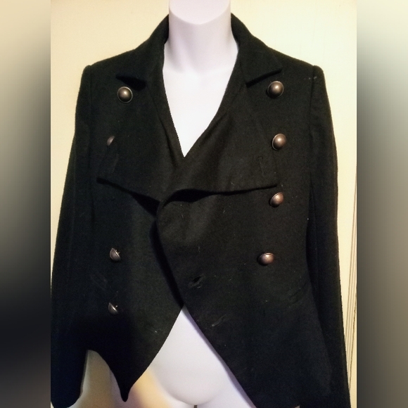 🛍️ BUNDLE ONLY🛍️ANN TAYLOR VINTAGE BLACK WOOL BLEND MILITARY JACKET - Picture 4 of 10